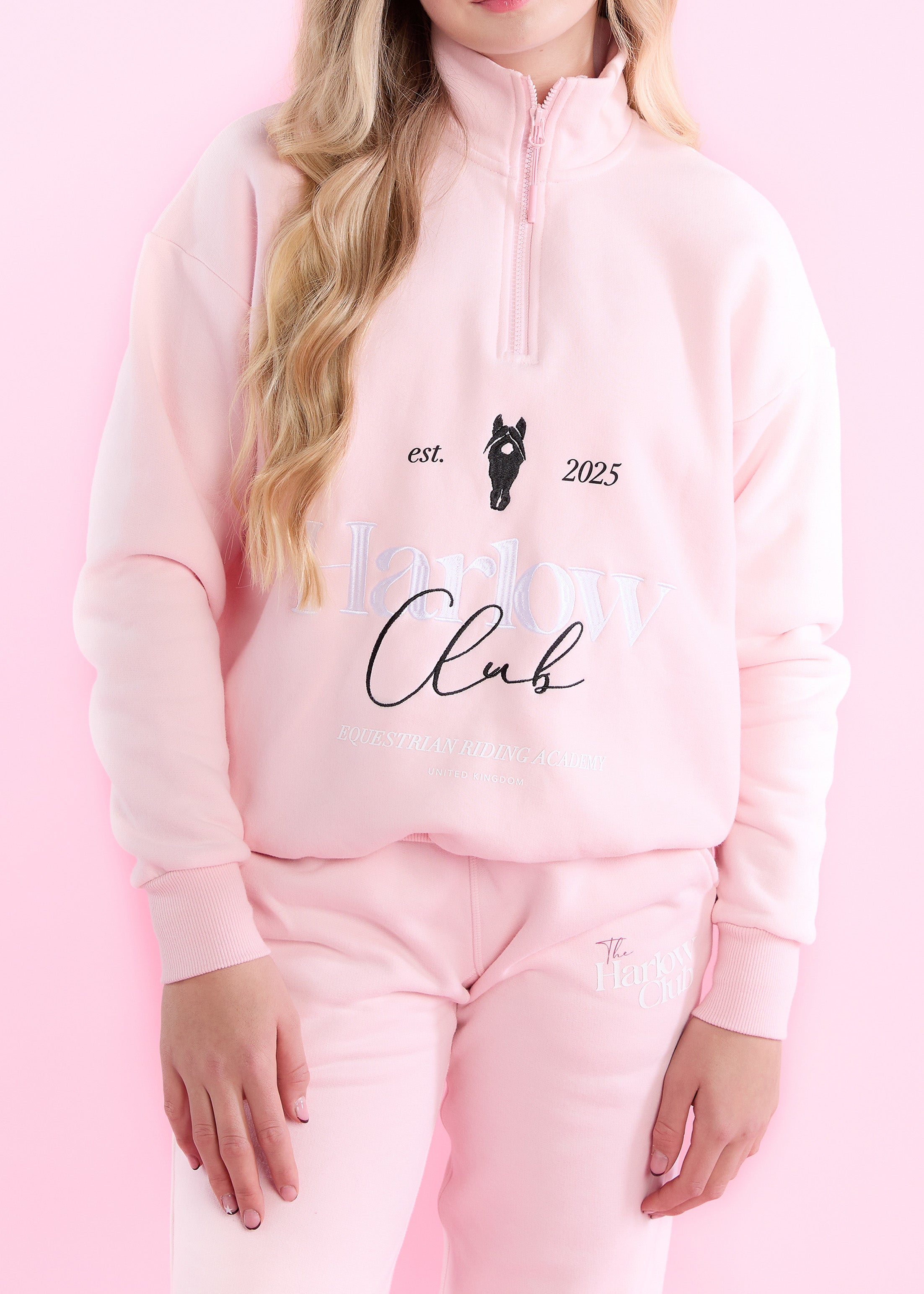 Candy Riding Academy Half Zip Sweater