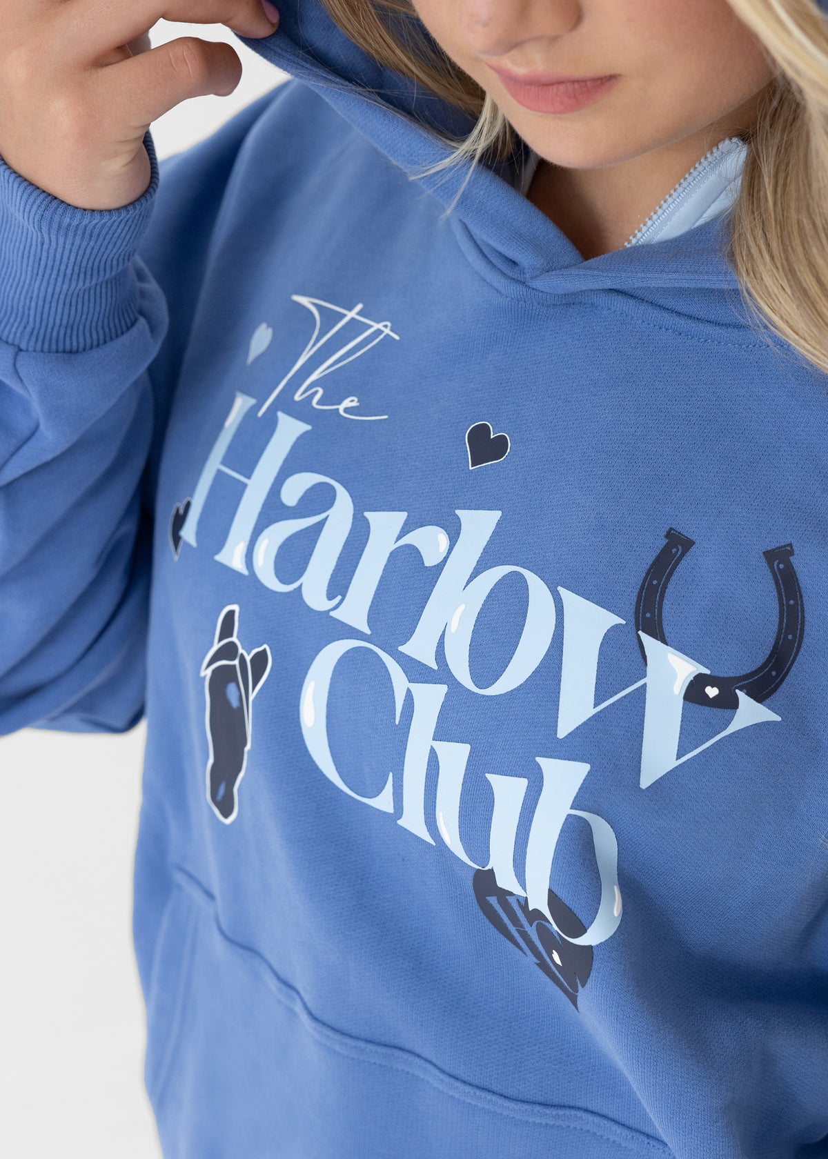 The Harlow Club Dandy Denim Pull On Hoodie