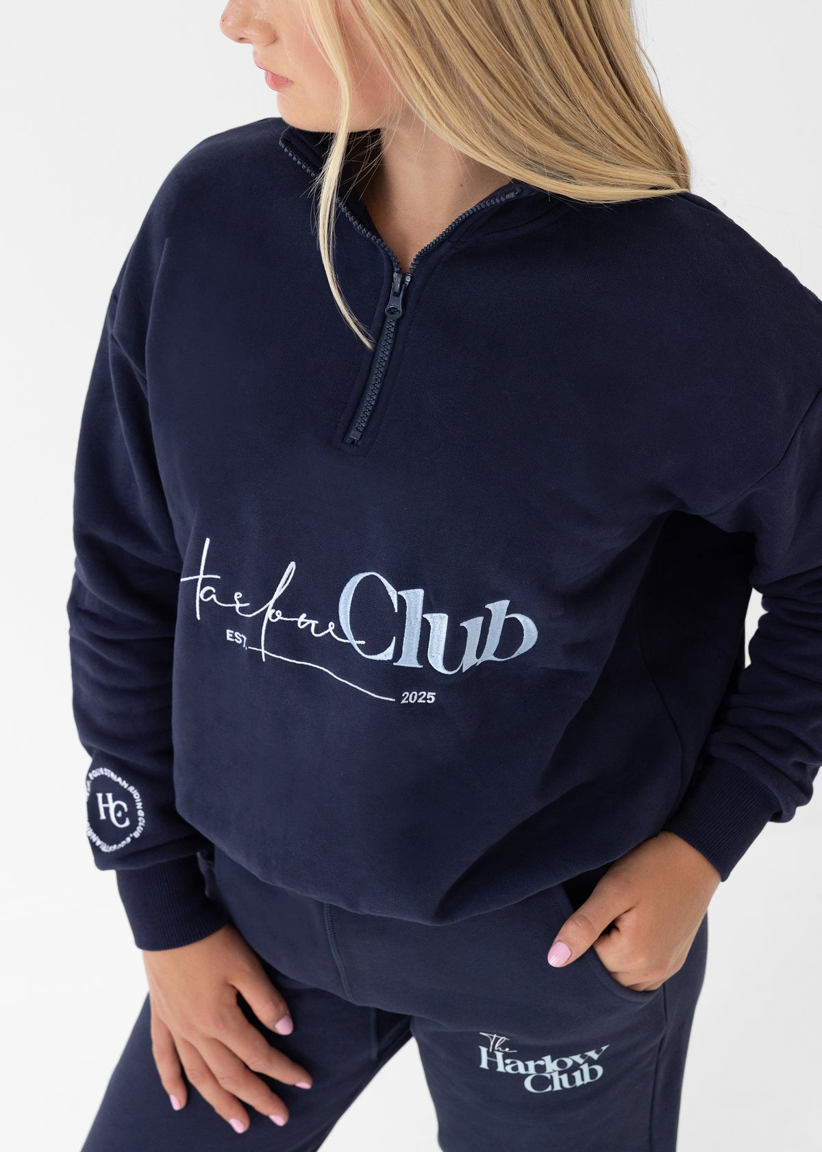 Est 2025 Eventer Blue Half Zip Sweater