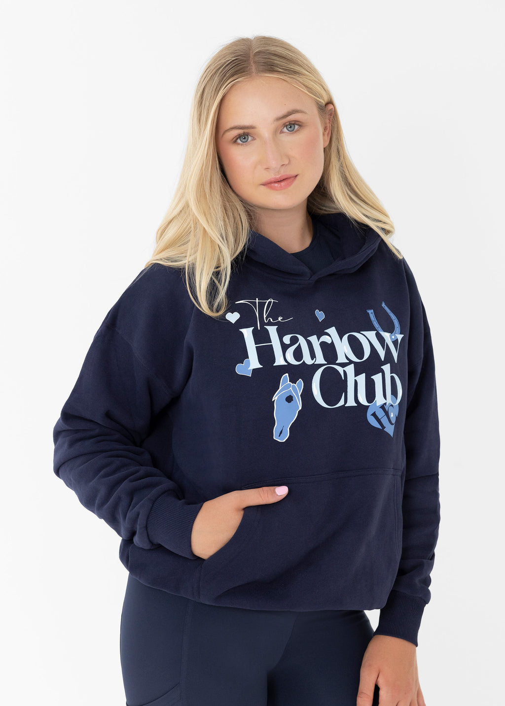 The Harlow Club Eventer Blue Pull On Hoodie