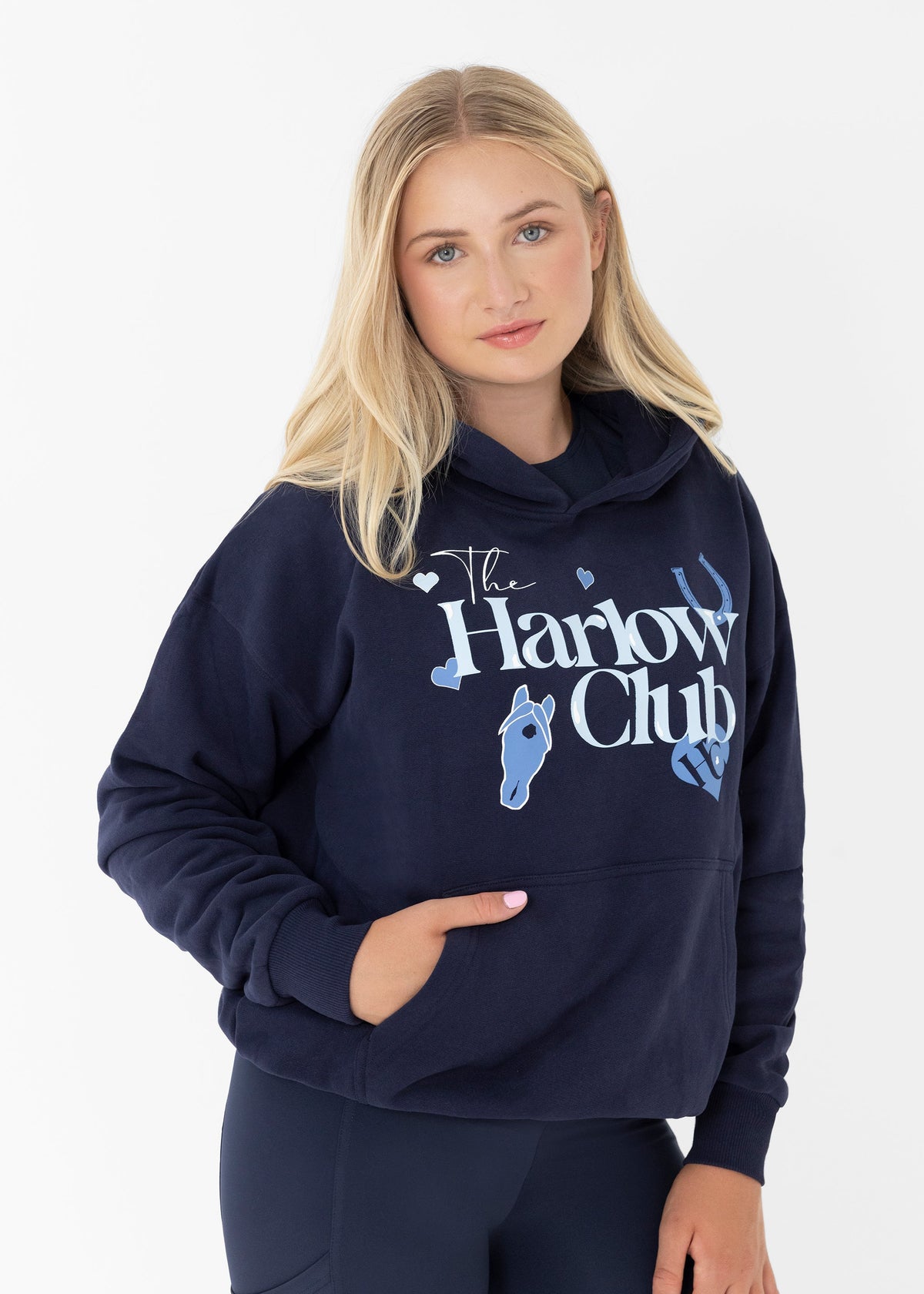 The Harlow Club Eventer Blue Pull On Hoodie