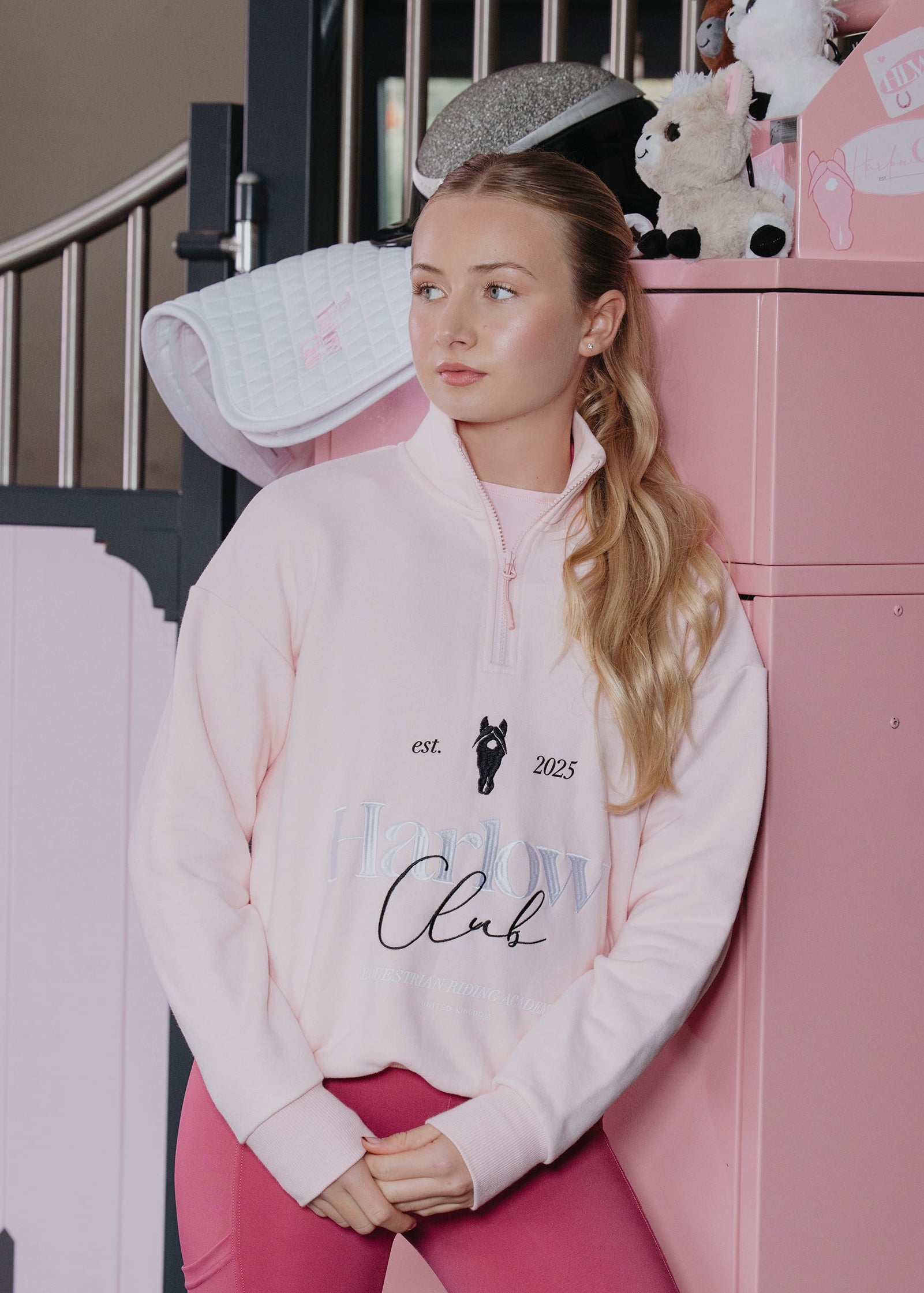 Candy Riding Academy Half Zip Sweater